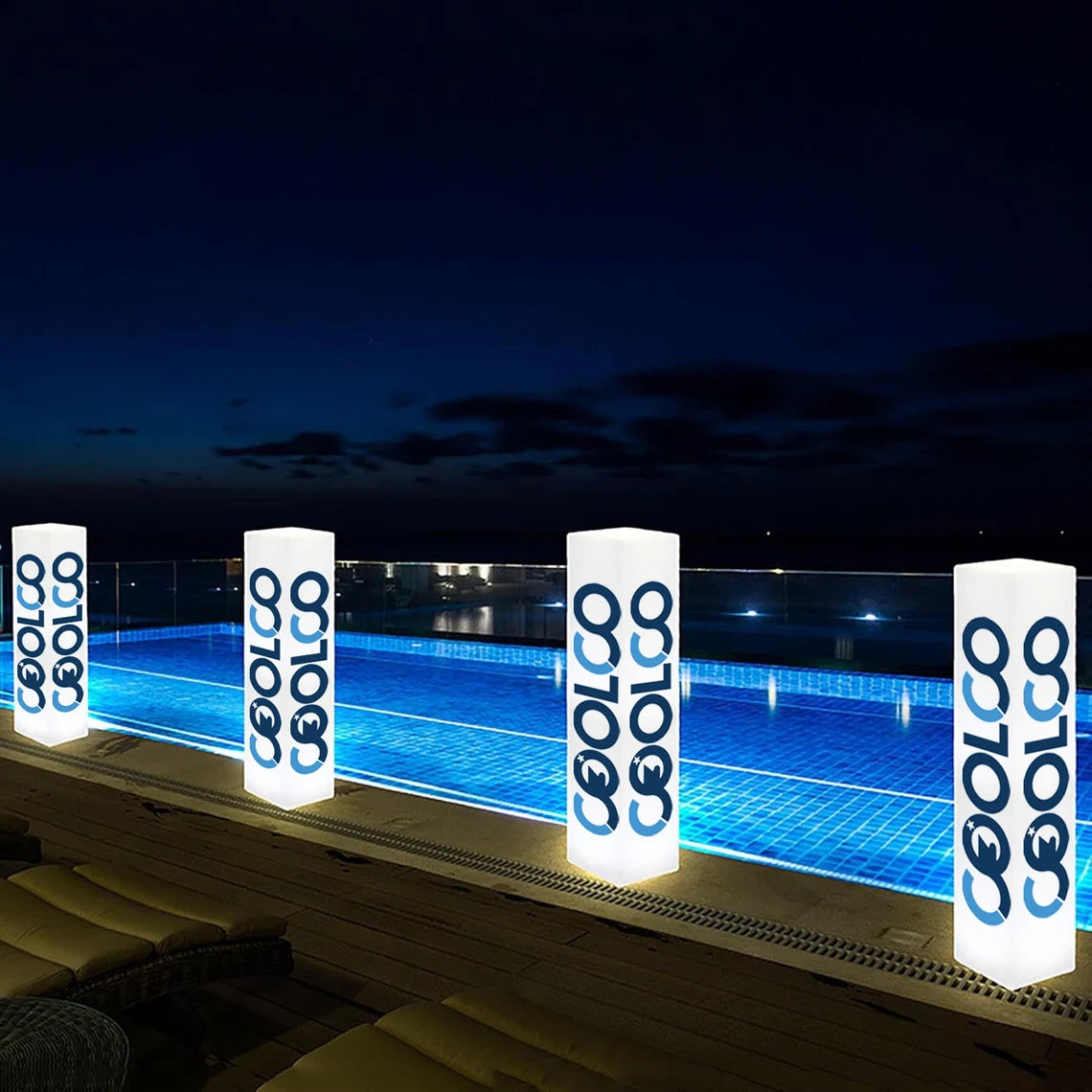 Custom LED Logo Pillar | 32" Wireless Brilliance for Any Event