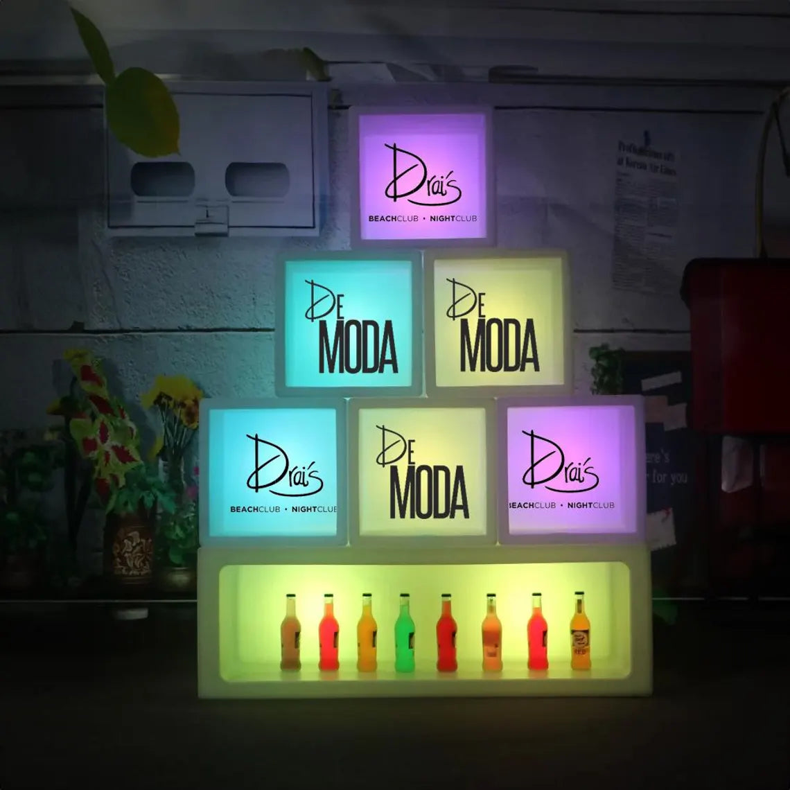 LED Custom Logo Ice Bucket - Remote Color Change & Seating
