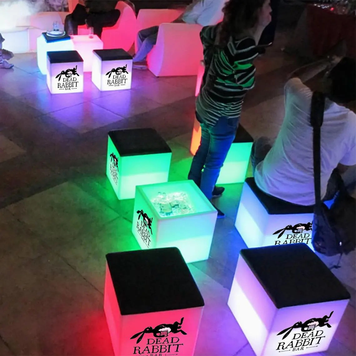 LED Custom Logo Ice Bucket - Remote Color Change & Seating