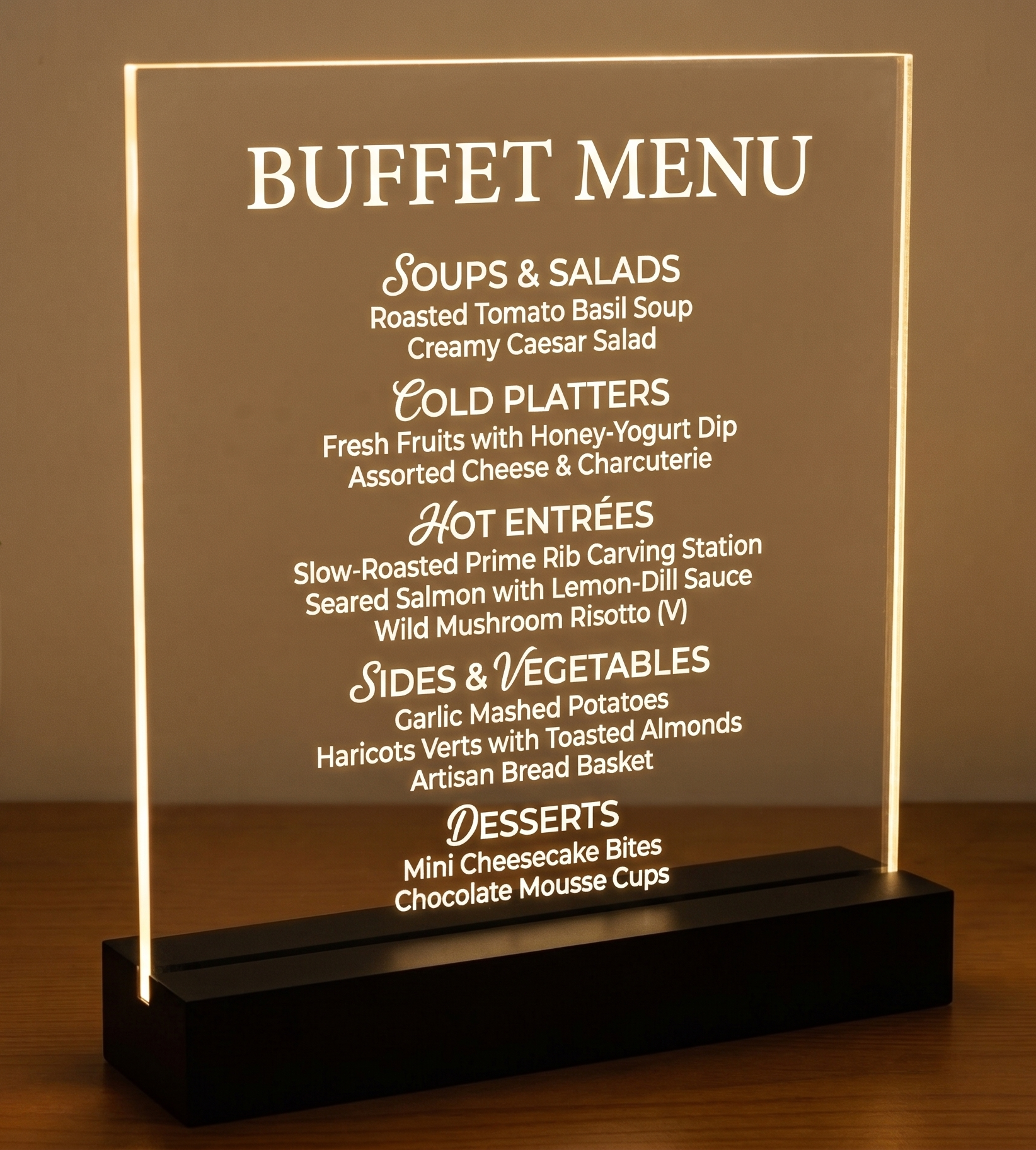 12" x 14" Battery Powered Engraved Acrylic Glow Board