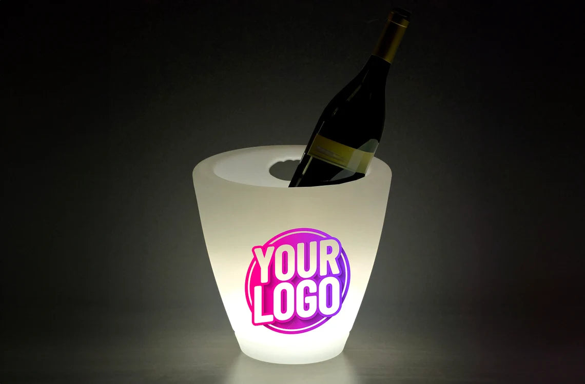 Custom LED Logo Tip Jar | 12hr Battery | Remote Control